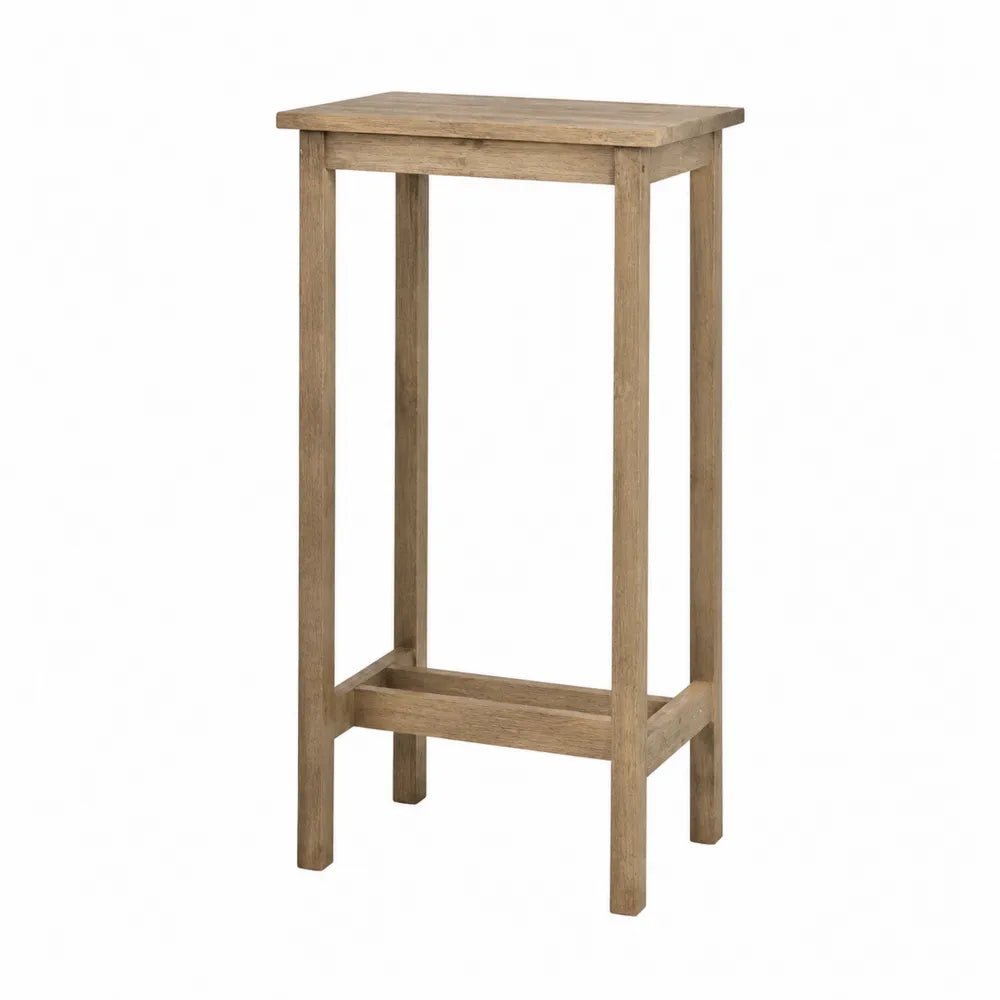 Table haute d'extérieur carrée en bois d’acacia massif naturel 40 cm x 40 cm x 90 cm